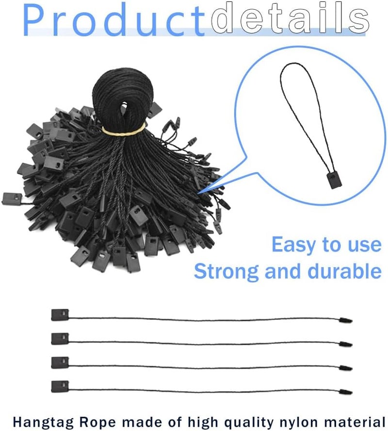 Yosawa 1000Pcs Hang Tag String Nylon Snap Lock Pin Loop Fastener Hook Ties Tag Strings for Tags Clothing, Shoes, Gift Bags（Black） - Image 3